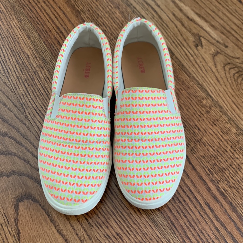 J.Crew Neon Pink and Yellow Slip-On Sneakers